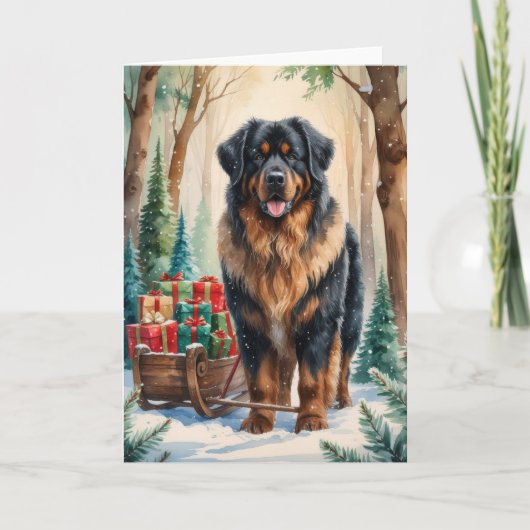 Leonberger Dog Christmas-Wenskaart Kaart (Voorkant)