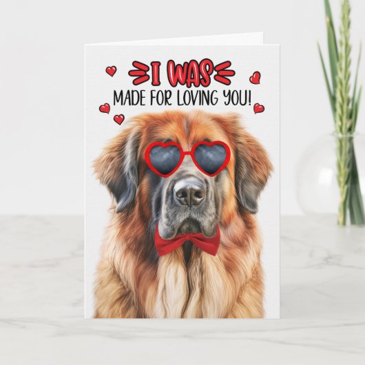 Leonberger Dog Gemaakt voor Liefdevolle Valentijn Feestdagen Kaart (Voorkant)