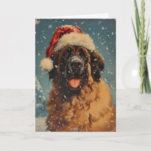 Leonberger dog  gepersonaliseerde kerst feestdagen kaart (Voorkant)