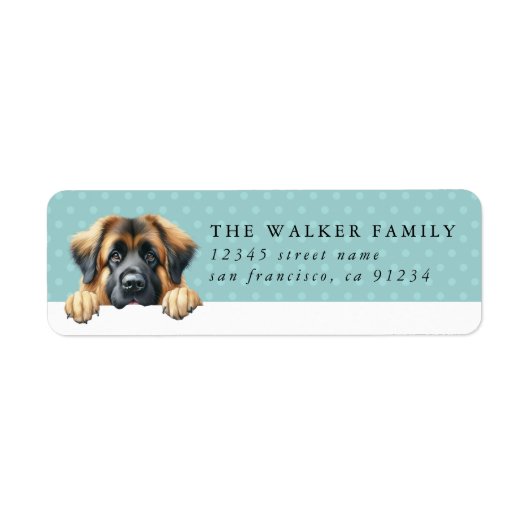 Leonberger Dog Return-adreslabel Etiket (Voorkant)