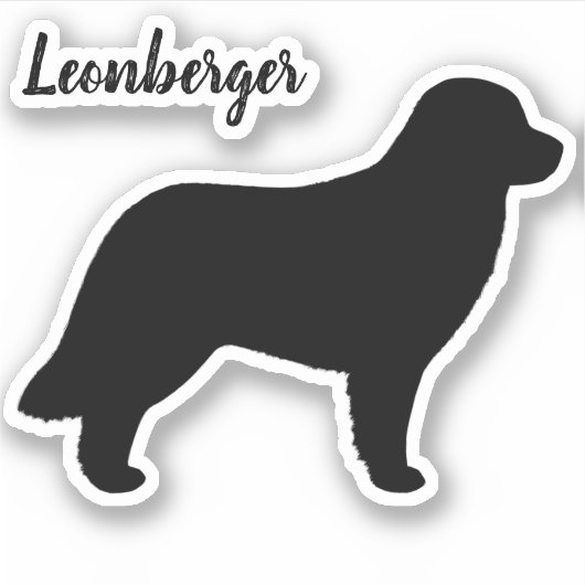 Leonberger Dog Silhouette Leo Vinyl Sticker (Voorkant)