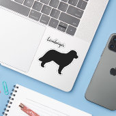 Leonberger Dog Silhouette Leo Vinyl Sticker (Laptop met iPhone)