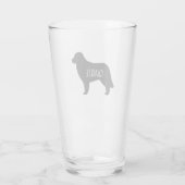 Leonberger Dog Silhouette met Custom Pet Lover's Glas (Achterkant)