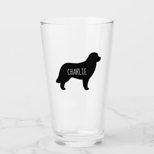 Leonberger Dog Silhouette met Custom Pet Lover's Glas (Voorkant)