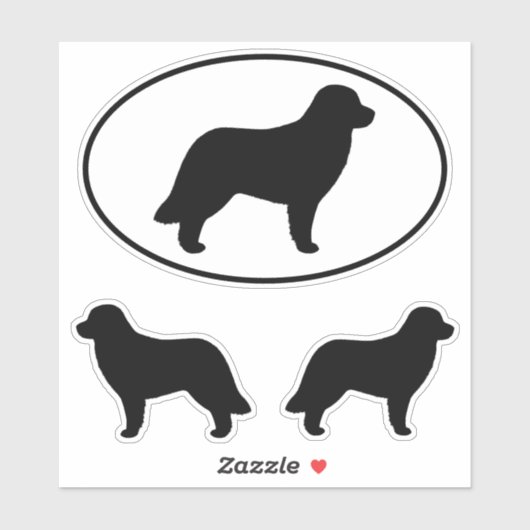 Leonberger Dog Silhouette Vinyl Sticker Set (Vel)