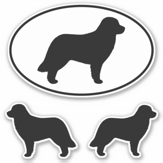 Leonberger Dog Silhouette Vinyl Sticker Set (Voorkant)