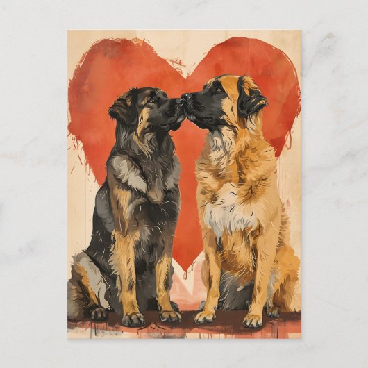Leonberger dog Valentijnsdag Briefkaart (Voorkant)