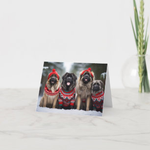 Leonberger Dogs Kerst Kaart