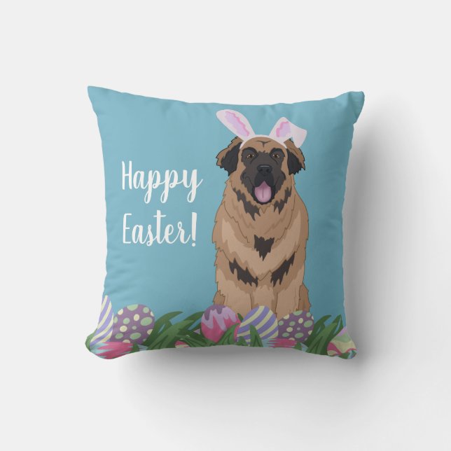 Leonberger Easter Bunny Kussen (Voorkant)