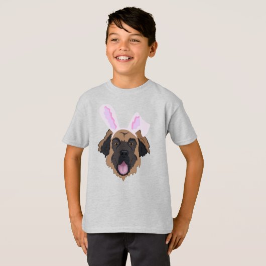 Leonberger Easter Bunny T-shirt (Voorkant volledig)