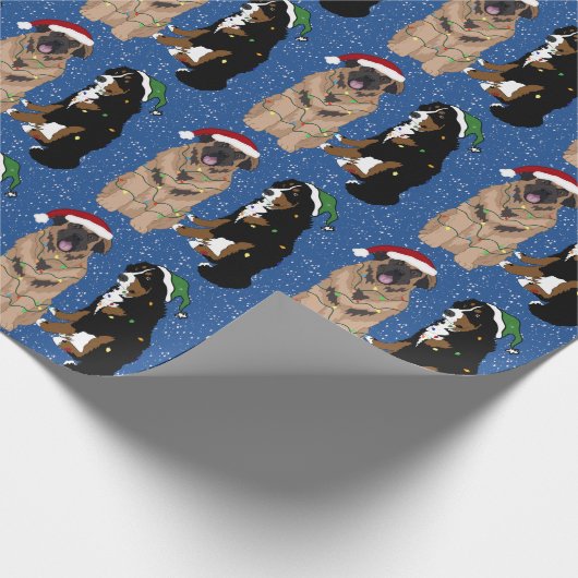 Leonberger en Bernese Mountain Dog Cadeaupapier (Hoek)