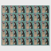 Leonberger en Bernese Mountain Dog Kerstmis Cadeaupapier (Vlak)