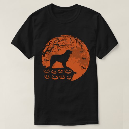 Leonberger en Moon Halloween Hondenliefhebber Gift T-shirt (Design voorkant)