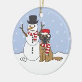 Leonberger en Snowman Ornament (Links)