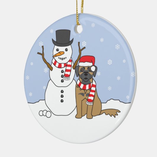 Leonberger en Snowman Ornament (Links)