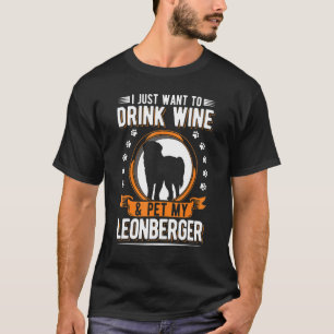 Leonberger en wijn t-shirt