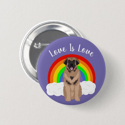 Leonberger Gay Pride Rainbow-Button Ronde Button 5,7 Cm (Voorkant /achterkant)