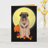 Leonberger Halloween Autumn Kaart (Gele Bloem)