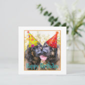Leonberger Happy Birthday Bedankkaart (Staand voorkant)