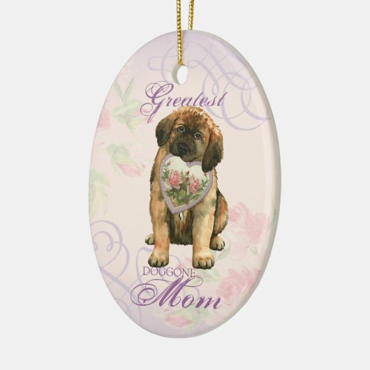 Leonberger Heart Mom Ceramic Ornament (Links)