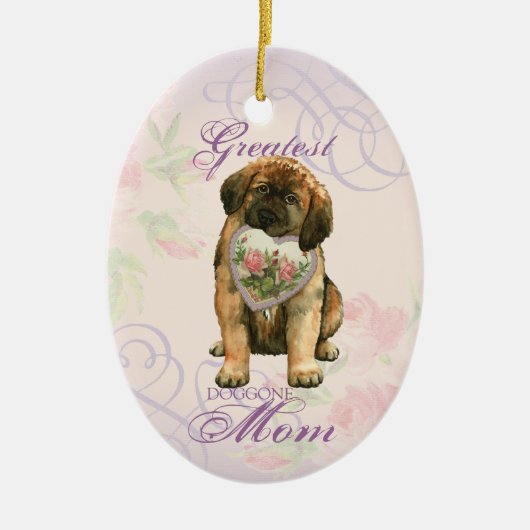 Leonberger Heart Mom Ceramic Ornament (Voorkant)