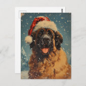 Leonberger hond kerst briefkaart (Voorkant / Achterkant)