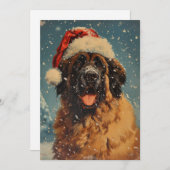 Leonberger hond kerst feestdagenkaart (Voorkant / Achterkant)