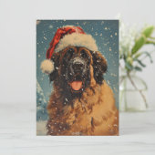 Leonberger hond kerst feestdagenkaart (Staand voorkant)