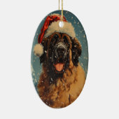 Leonberger hond kerst keramisch ornament (Rechts)