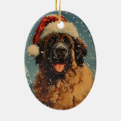 Leonberger hond kerst keramisch ornament (Achterkant)