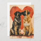 Leonberger hond Valentijnsdag  Feestdagenkaart (Voorkant / Achterkant)