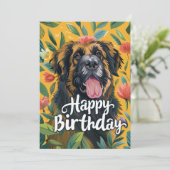 Leonberger Hond Verjaardag Feestdagenkaart (Staand voorkant)
