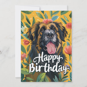 Leonberger Hond Verjaardag Feestdagenkaart
