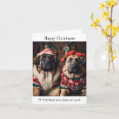 Leonberger Honden in Kersttruien Kaart (Gele Bloem)