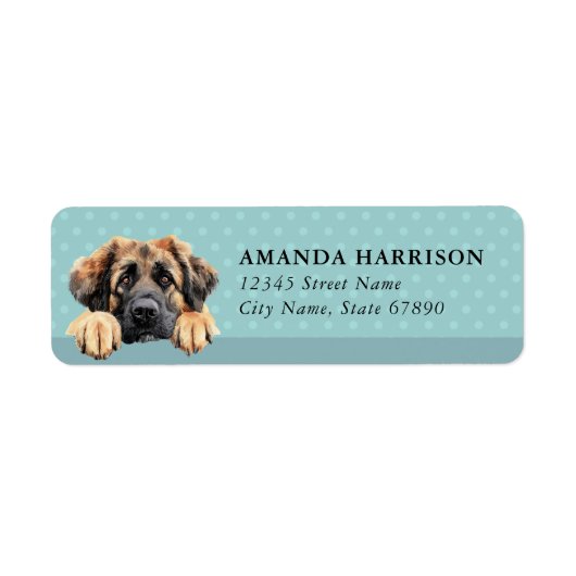 Leonberger-honden retouradreslabels etiket (Voorkant)