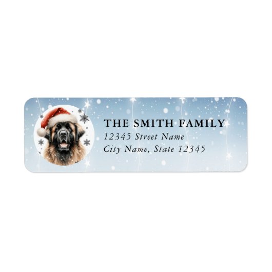 Leonberger-honden retouradreslabels etiket (Voorkant)