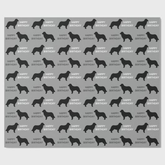 Leonberger Honden Silhouetten Cadeaupapier (Vlak)