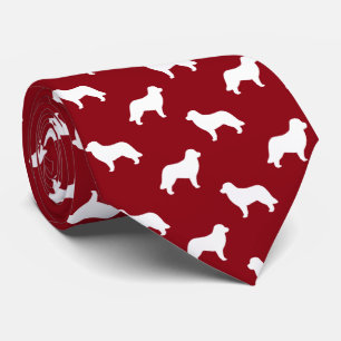 Leonberger Hondenras Silhouettes Pattern Red Stropdas