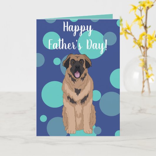 Leonberger-kaart voor vaders dag kaart (Gele Bloem)