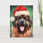 Leonberger Kerst borstel schilderkunst kunstwerk Feestdagen Kaart (Voorkant)