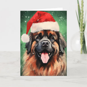 Leonberger Kerst borstel schilderkunst kunstwerk Feestdagen Kaart