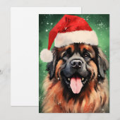 Leonberger Kerst borstel schilderkunst kunstwerk Feestdagenkaart (Voorkant / Achterkant)