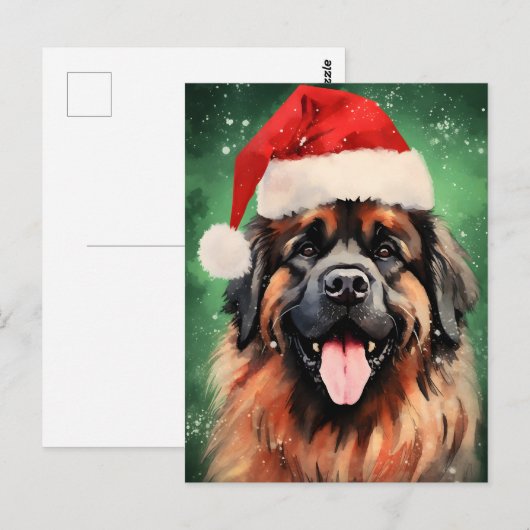 Leonberger Kerstborstel schilderen kunstwerk Briefkaart (Voorkant / Achterkant)