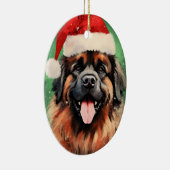 Leonberger Kerstborstel schilderen kunstwerk Keramisch Ornament (Rechts)