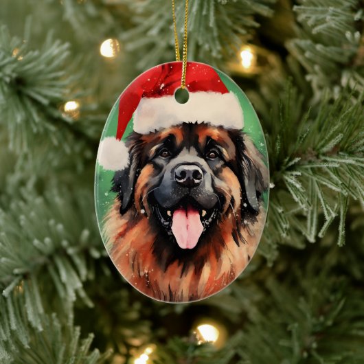 Leonberger Kerstborstel schilderen kunstwerk Keramisch Ornament (Boom)