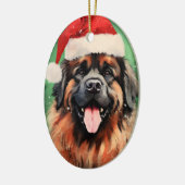 Leonberger Kerstborstel schilderen kunstwerk Keramisch Ornament (Links)