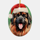 Leonberger Kerstborstel schilderen kunstwerk Keramisch Ornament (Voorkant)