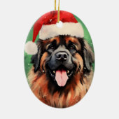 Leonberger Kerstborstel schilderen kunstwerk Keramisch Ornament (Achterkant)