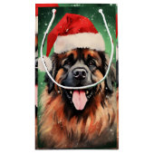 Leonberger Kerstborstel schilderen kunstwerk Klein Cadeauzakje (Achterkant)