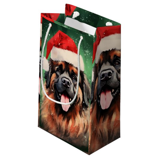 Leonberger Kerstborstel schilderen kunstwerk Klein Cadeauzakje (Achterkant Gekanteld)